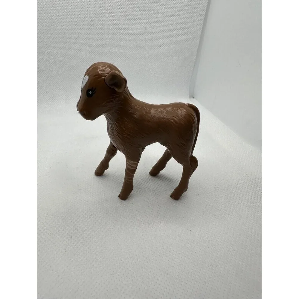 Barbie Sweet Orchard Farm Baby Cow Calf Brown White Replacement 2019‎ Mattel